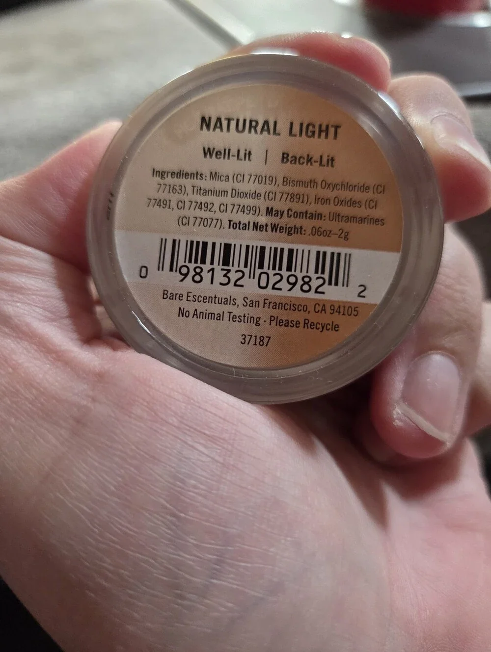 BARE MINERALS Natural Light Well-Lit & Back-Lit Duo Face Lifting Concealer 2g